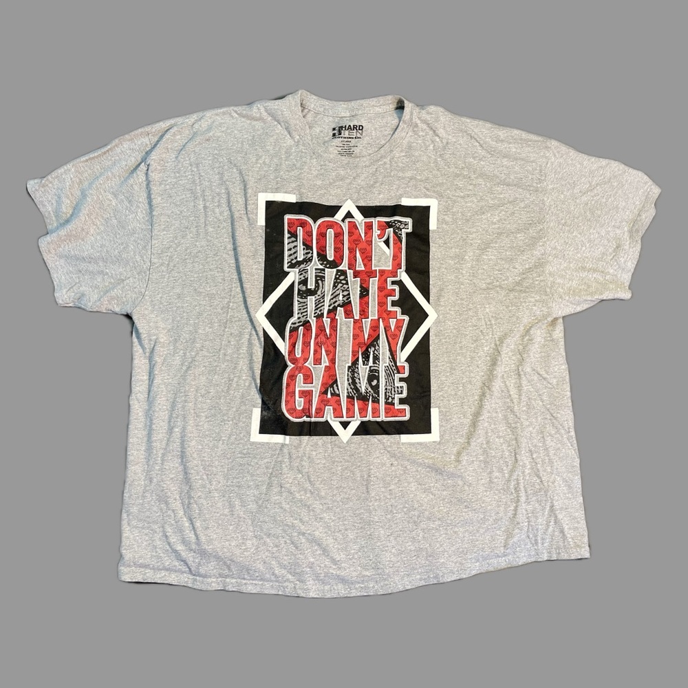 Y2K Hard Ten 10 Don’t Hate On My Game Diamond Graphic Tee 4X